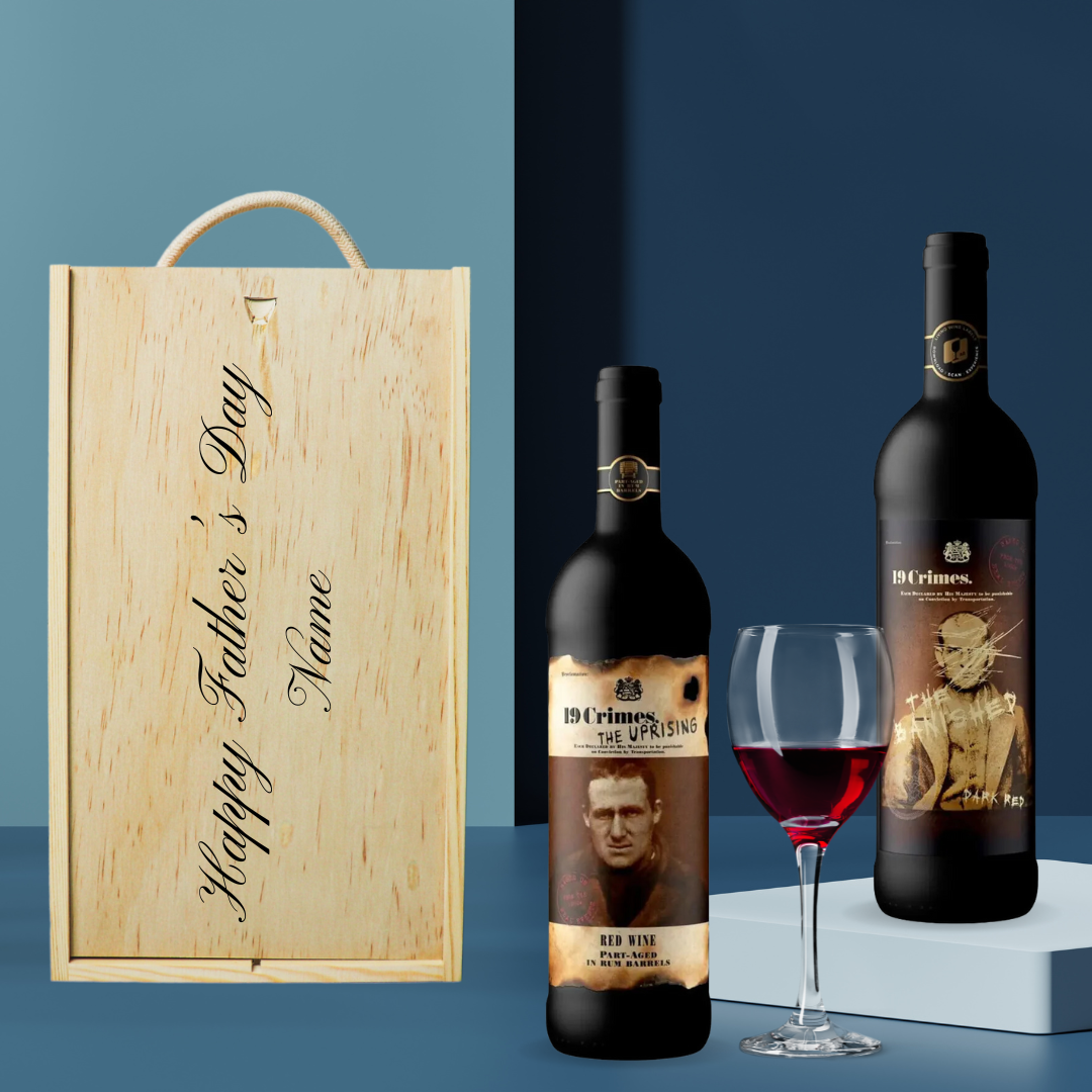 Personalised 19 Crimes Red Wine Gift Set - (2 x 75cl)