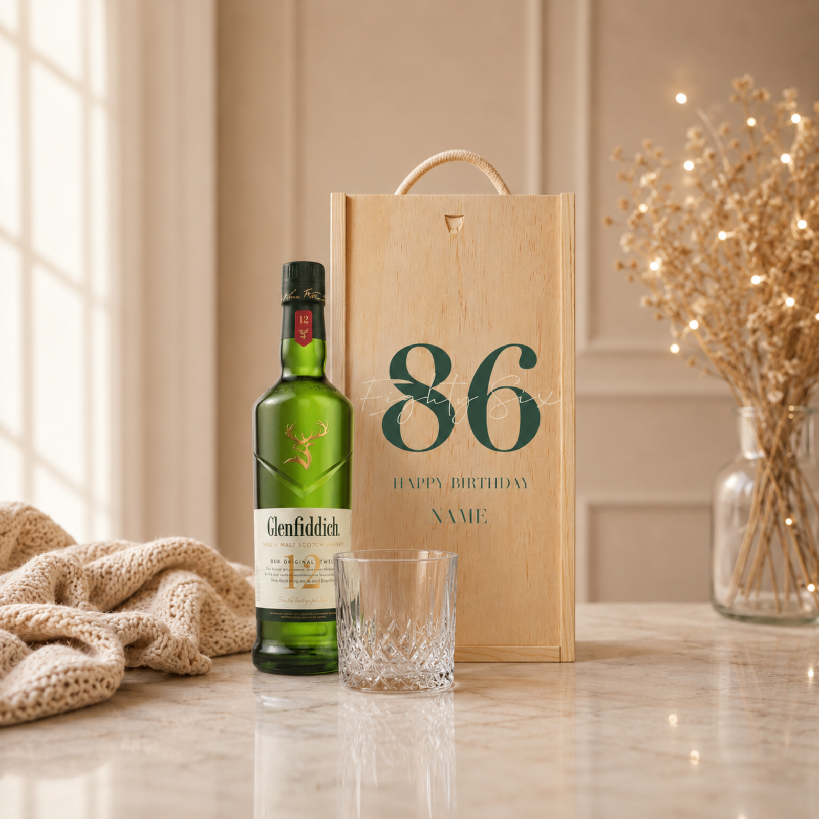 Personalised Birthday Whisky Gift Set with Glass & Personalised Lid