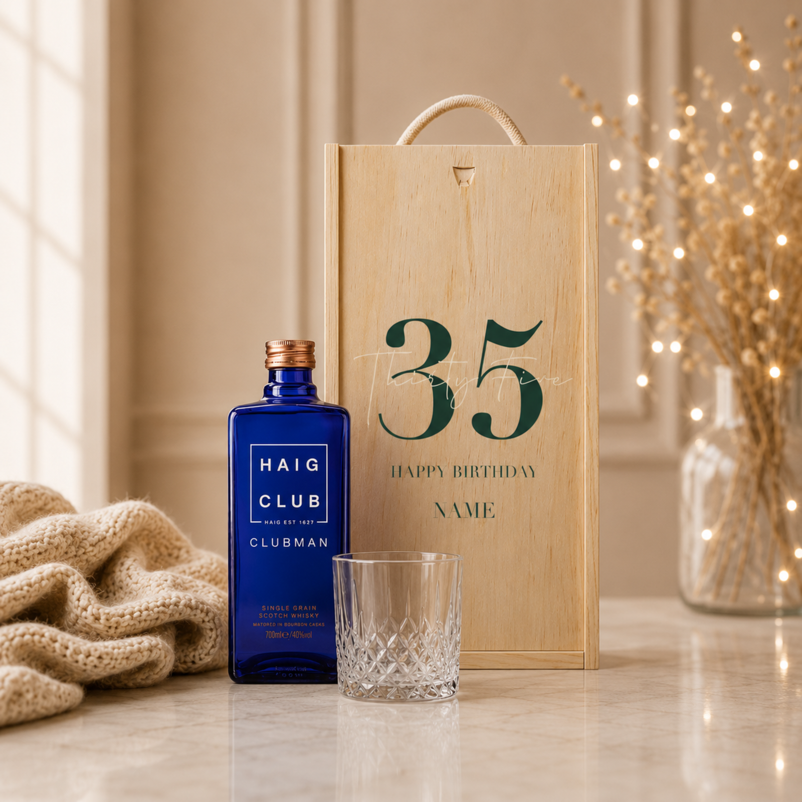 Personalised Birthday Whisky Gift Set with Glass & Personalised Lid