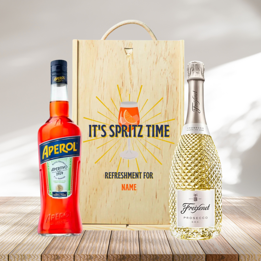 Personalised Aperol Spritz Gift Set with Freixenet Prosecco - (11% ABV) - BEERHUNTER