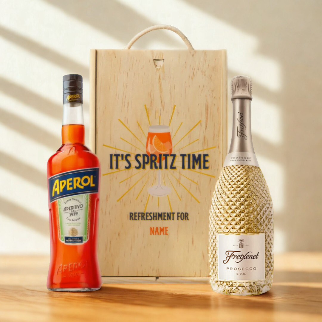 Personalised Aperol Spritz Gift Set with Freixenet Prosecco - (11% ABV)