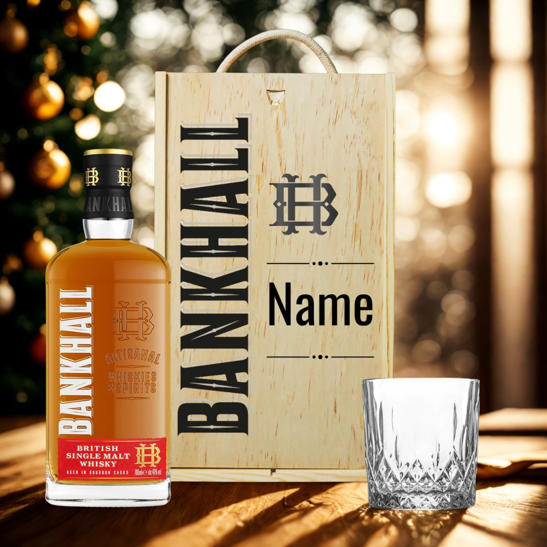 Personalised Bankhall Single Malt Whisky Gift Set With Whiskey Glass – 70cl (40% ABV)