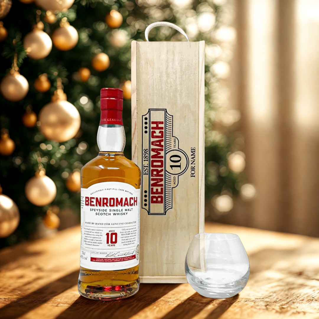 Personalised Benromach 10 Year Single Malt Scotch Whisky Gift Set - 70cl