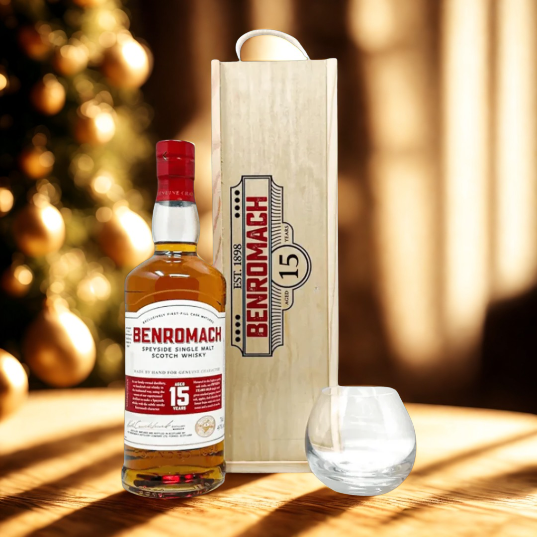 Personalised Benromach 15 Year Single Malt Scotch Whisky Gift Set - 70cl