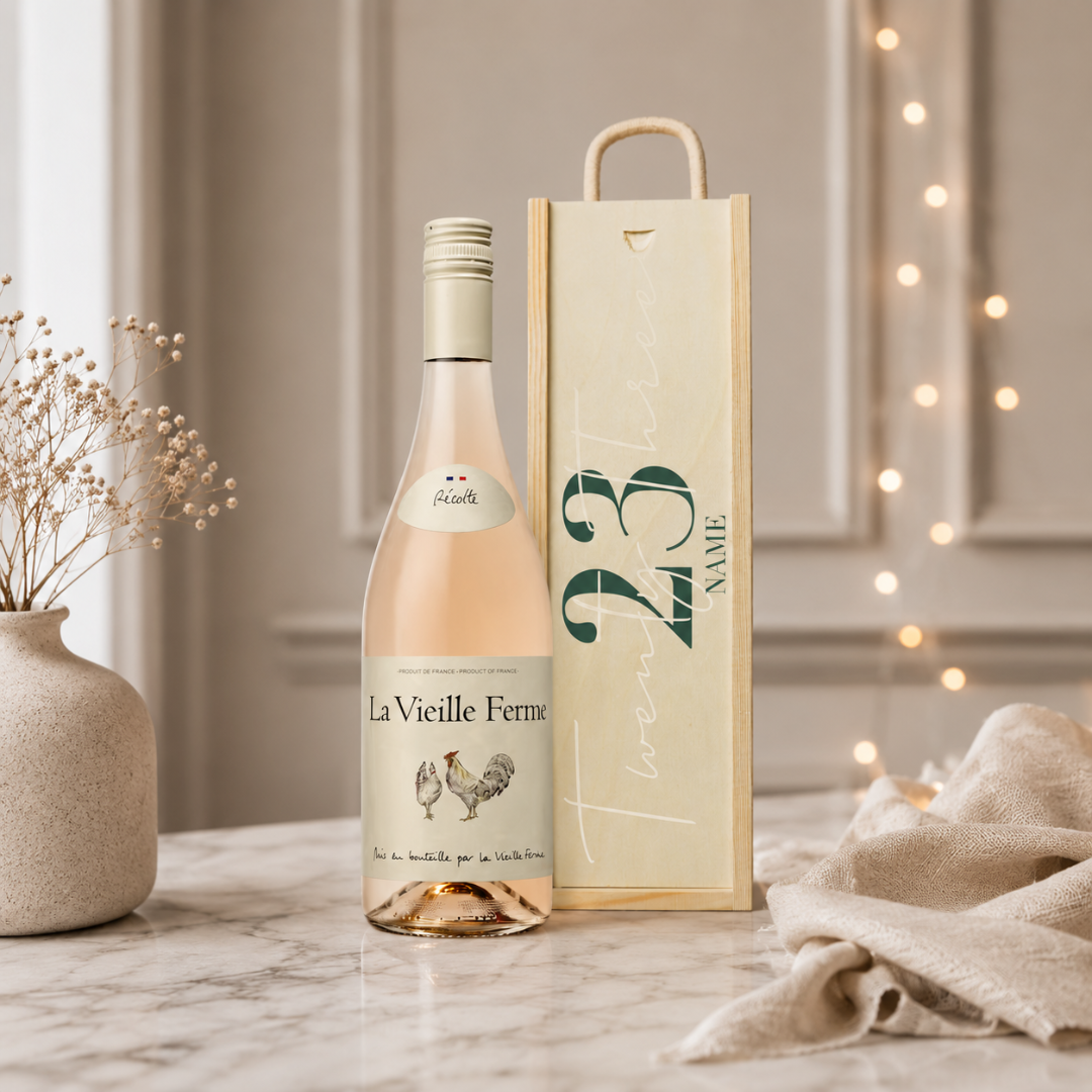 Personalised Birthday Rosé Wine Gift Set with Personalised Lid – 75cl