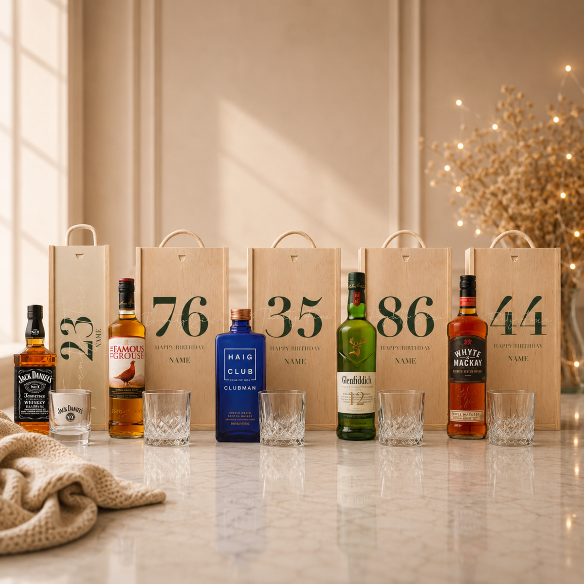 Personalised Birthday Whisky Gift Set with Glass &amp; Personalised Lid