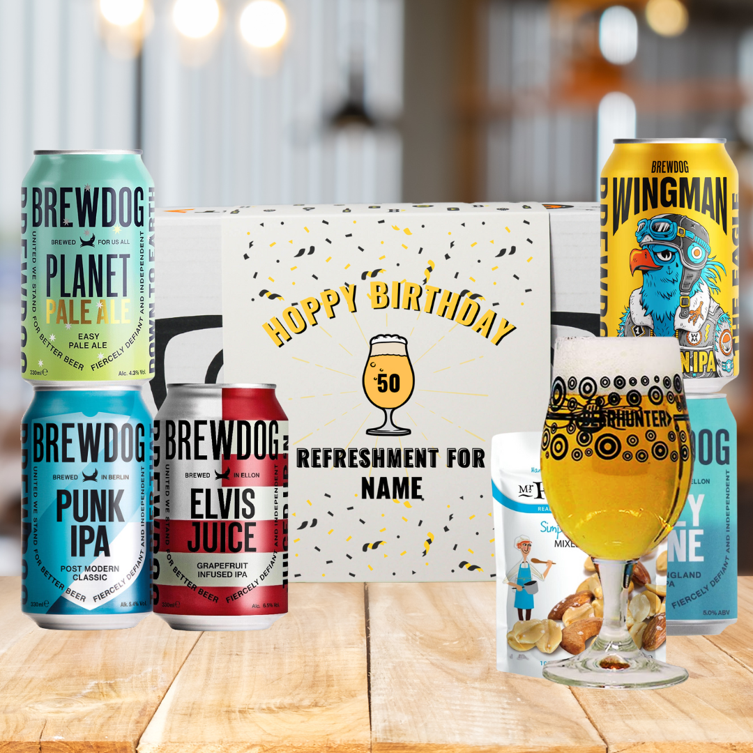 Personalised Brewdog Birthday Craft Beer Gift Set - IPA, Pale Ale &amp;amp; Lager (5 x 330ml)