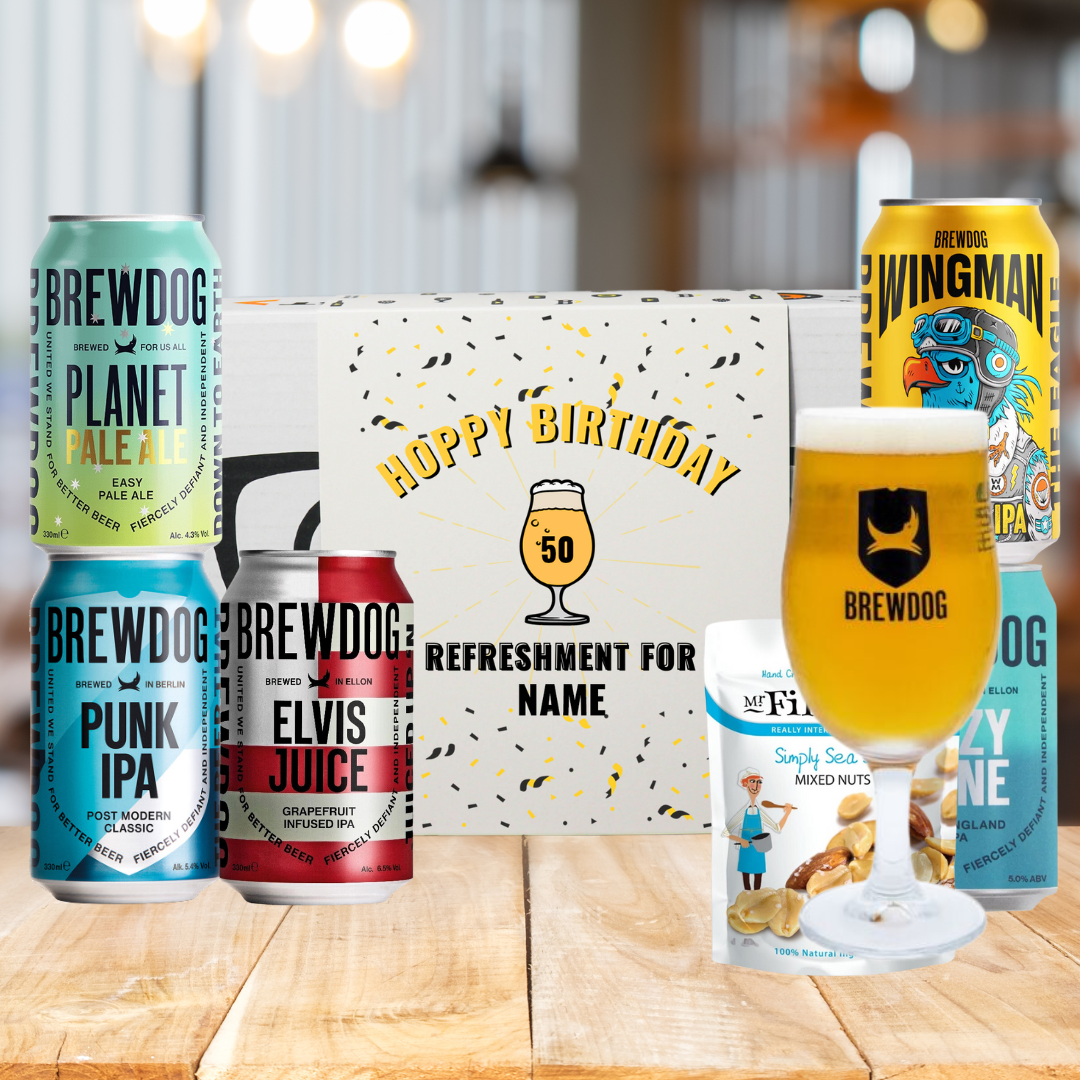 Personalised Brewdog Birthday Craft Beer Gift Set - IPA, Pale Ale &amp; Lager (5 x 330ml) - BEERHUNTER