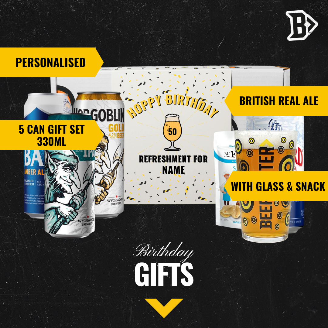 Personalised British Real Ale Birthday Craft Beer Gift Set - (4 x 330ml) - BEERHUNTER