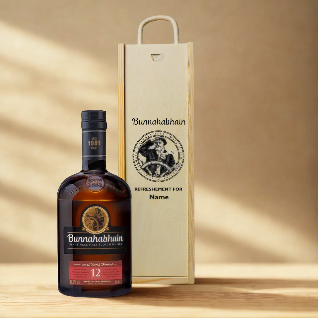 Personalised Bunnahabhain 12 Year Old Islay Single Malt Scotch Whisky – 70cl (46.3% ABV)