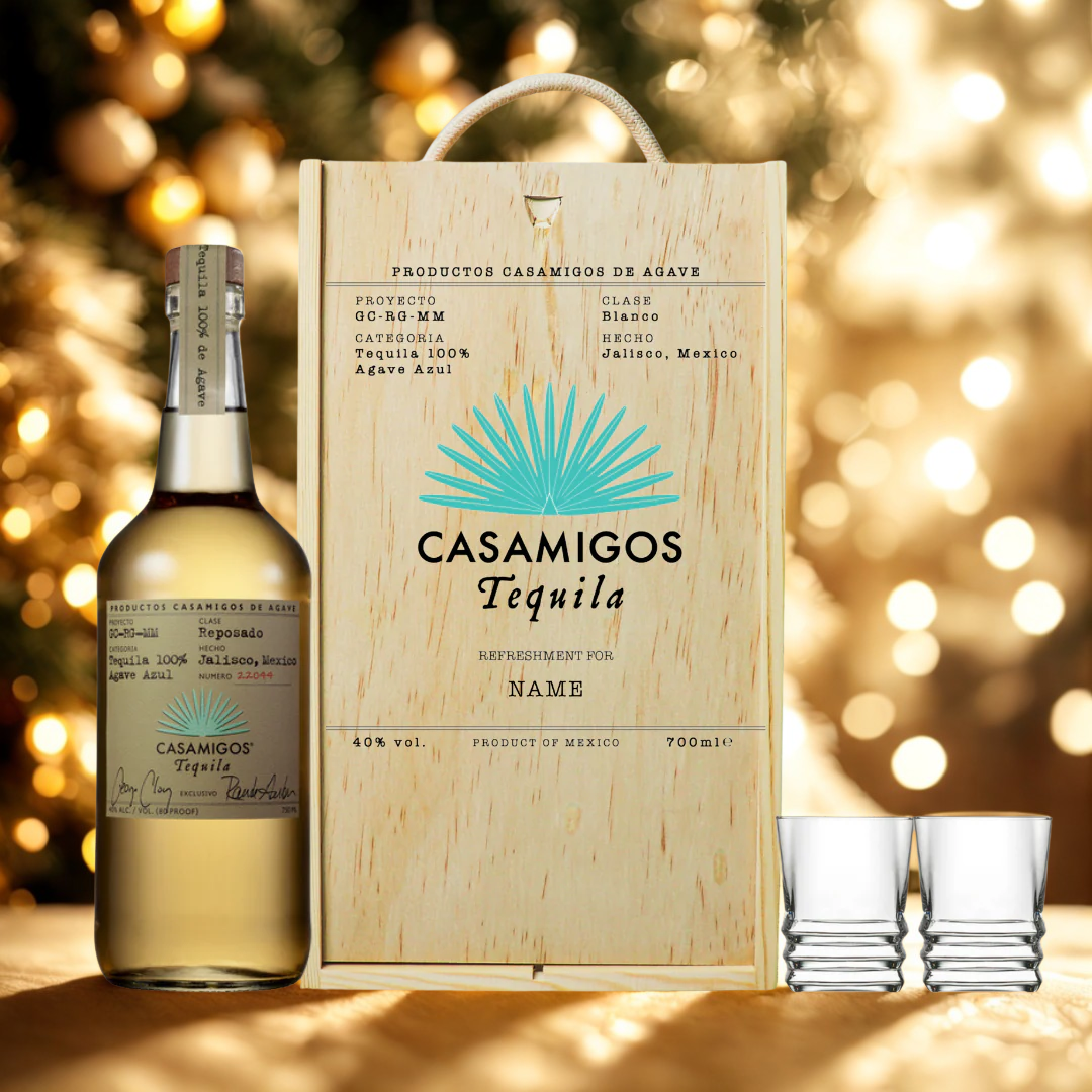 Personalised Casamigos Reposado Tequila Gift Set Shot Glasses - 70cl (40% ABV)