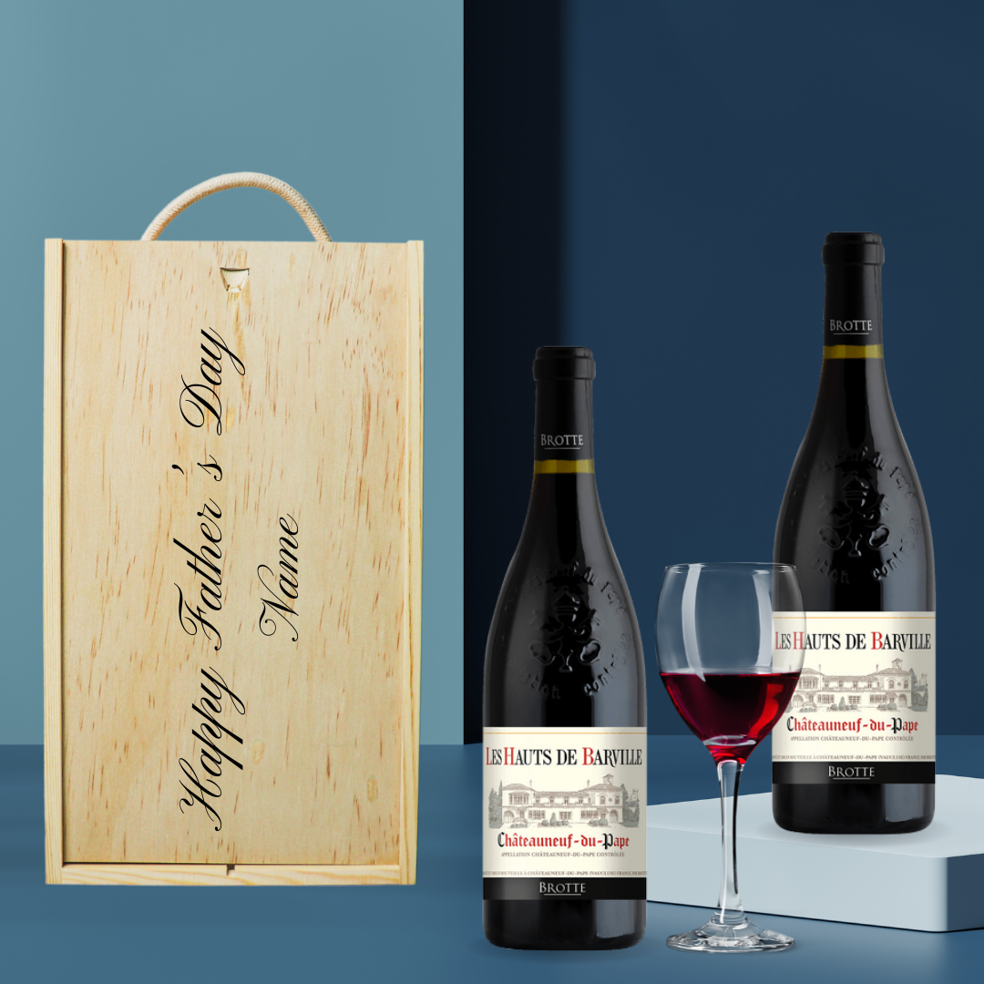 Personalised Chateauneuf Du Pape Red Wine Gift Set (2 x 75cl)