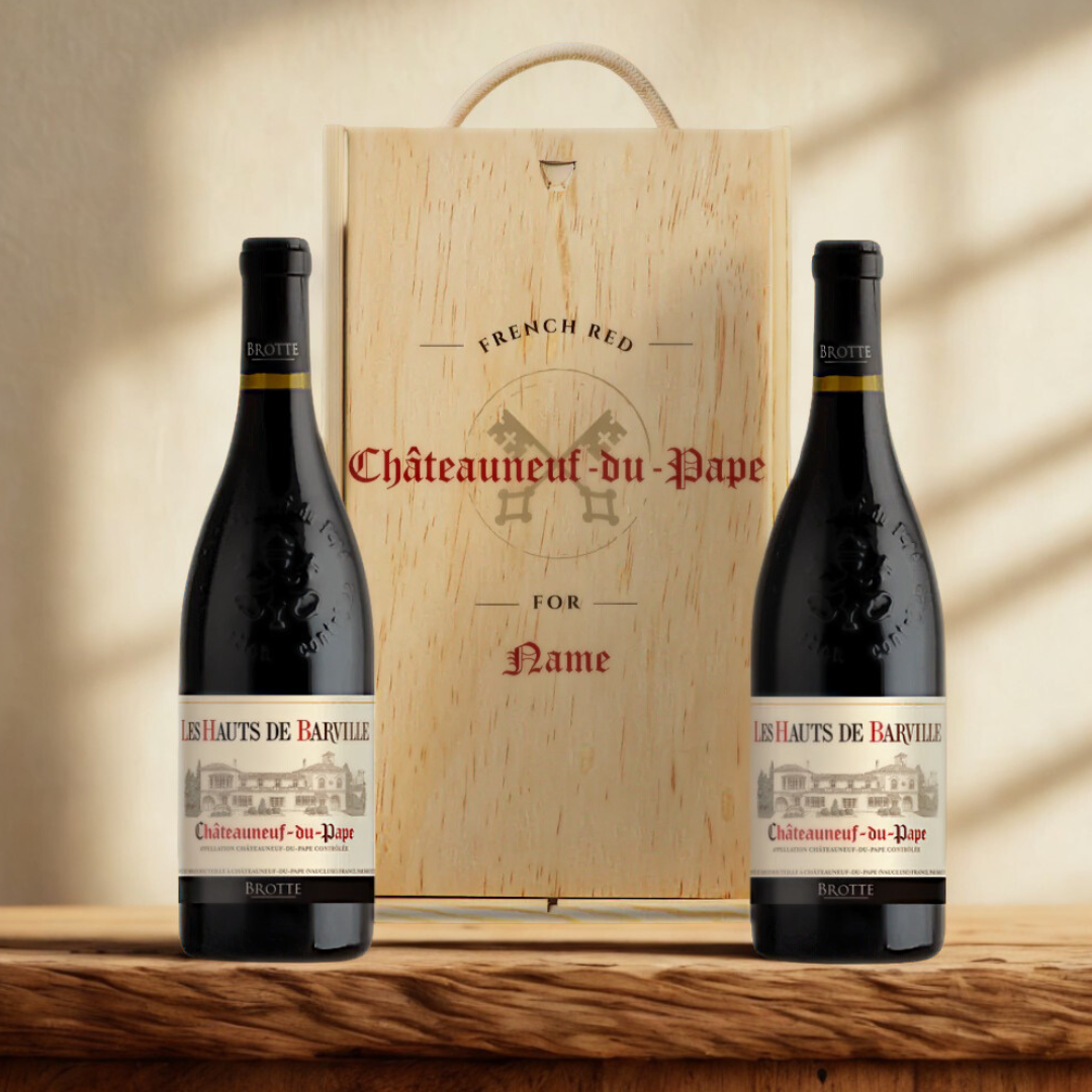 Personalised Chateauneuf Du Pape Red Wine Gift Set (2 x 75cl)