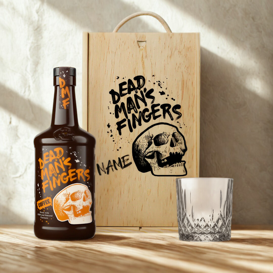 Personalised Dead Man's Fingers Coffee Rum Gift Set with Glass - 70cl
