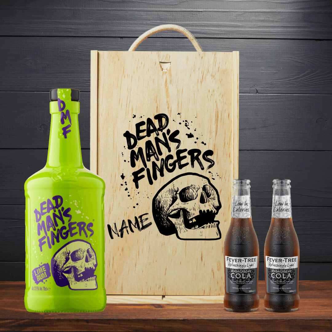 Personalised Dead Man&#39;s Fingers Lime Rum Gift Set with Fever-Tree Cola - 70cl - BEERHUNTER