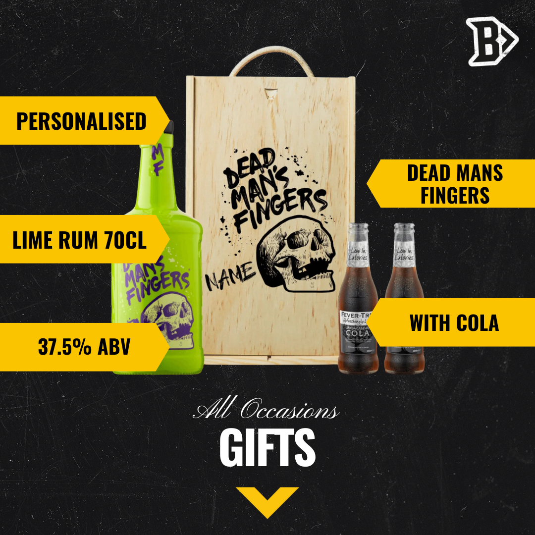 Personalised Dead Man's Fingers Lime Rum Gift Set with Fever-Tree Cola - 70cl - BEERHUNTER