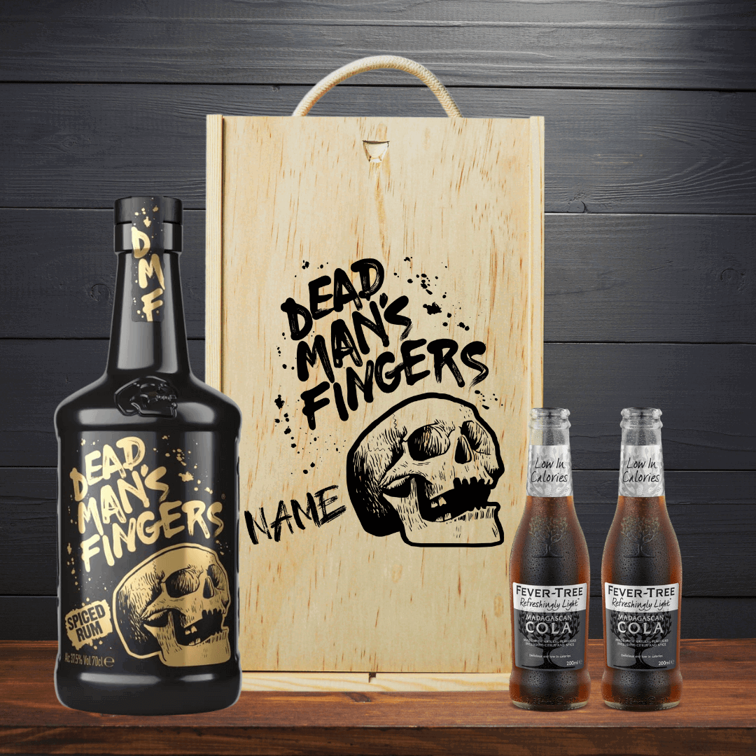 Personalised Dead Man&#39;s Fingers Spiced Rum Gift Set with Fever-Tree Cola - 70cl - BEERHUNTER