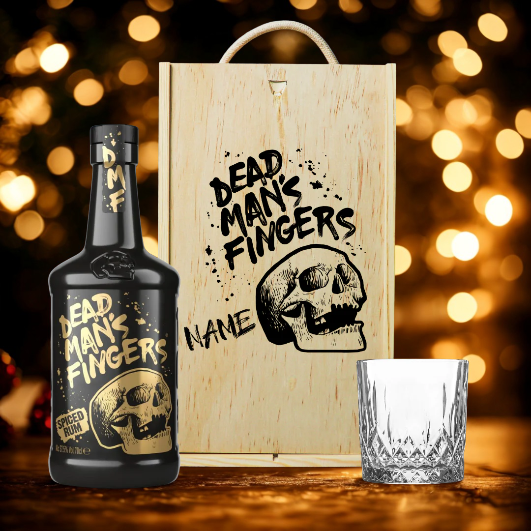 Personalised Dead Man's Fingers Spiced Rum Gift Set with Glass - 70cl