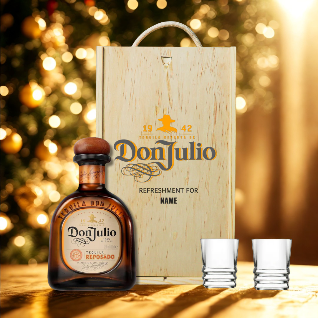 Personalised Don Julio Reposada Tequila with Shot Glasses Gift Set - 70cl (38% ABV)