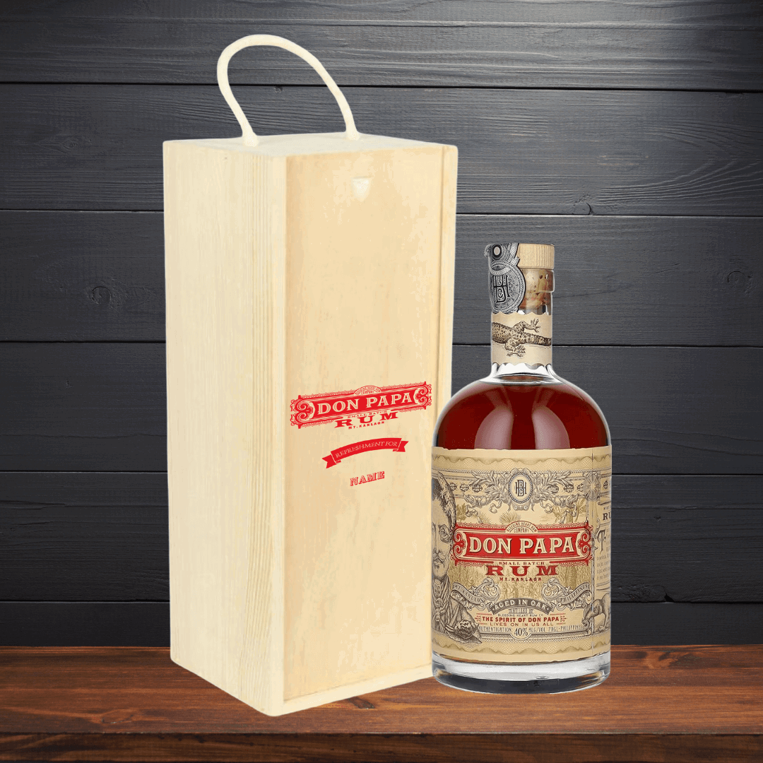 Personalised Don Papa Rum Gift Set in Wooden Box (70cl) - BEERHUNTER