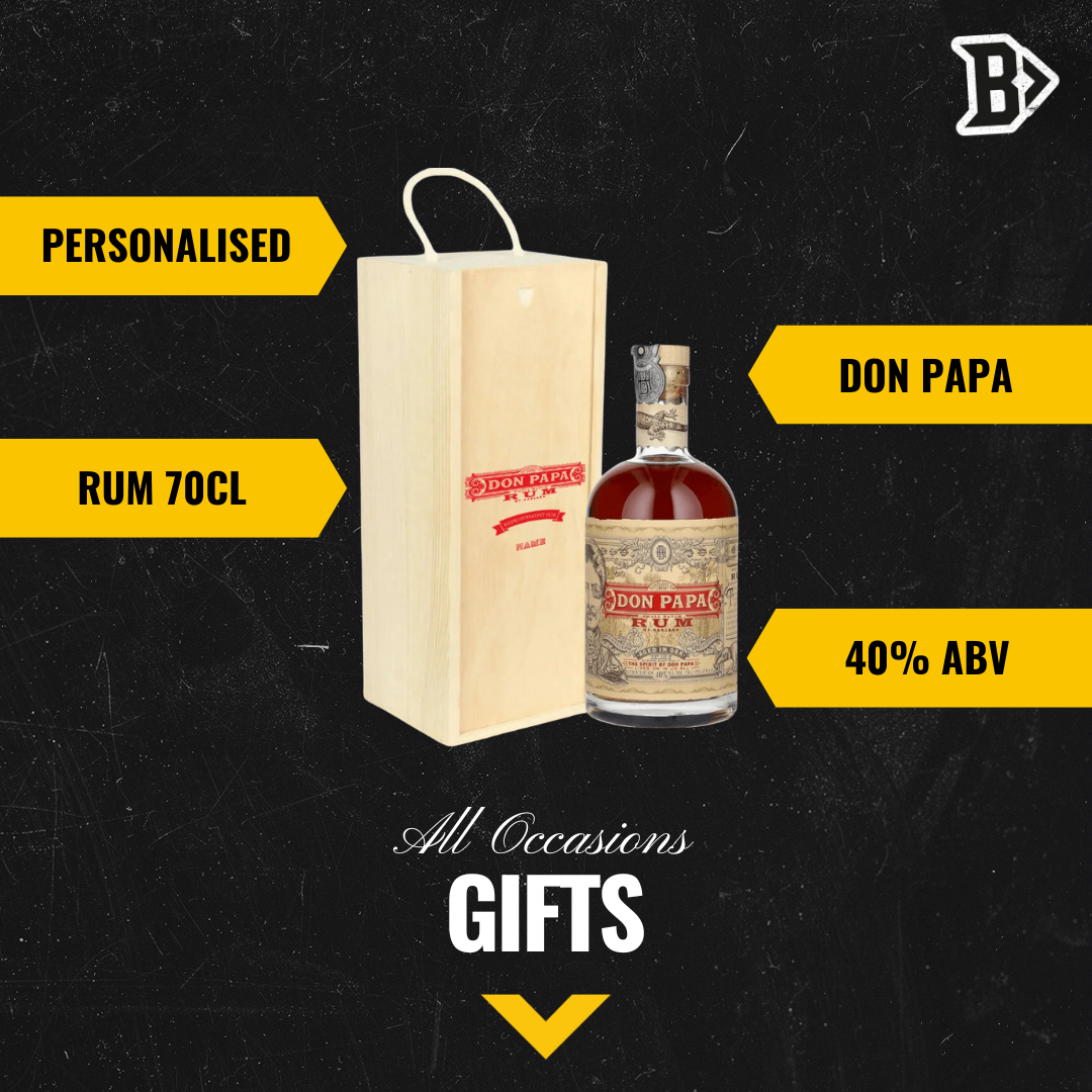 Personalised Don Papa Rum Gift Set in Wooden Box (70cl) - BEERHUNTER