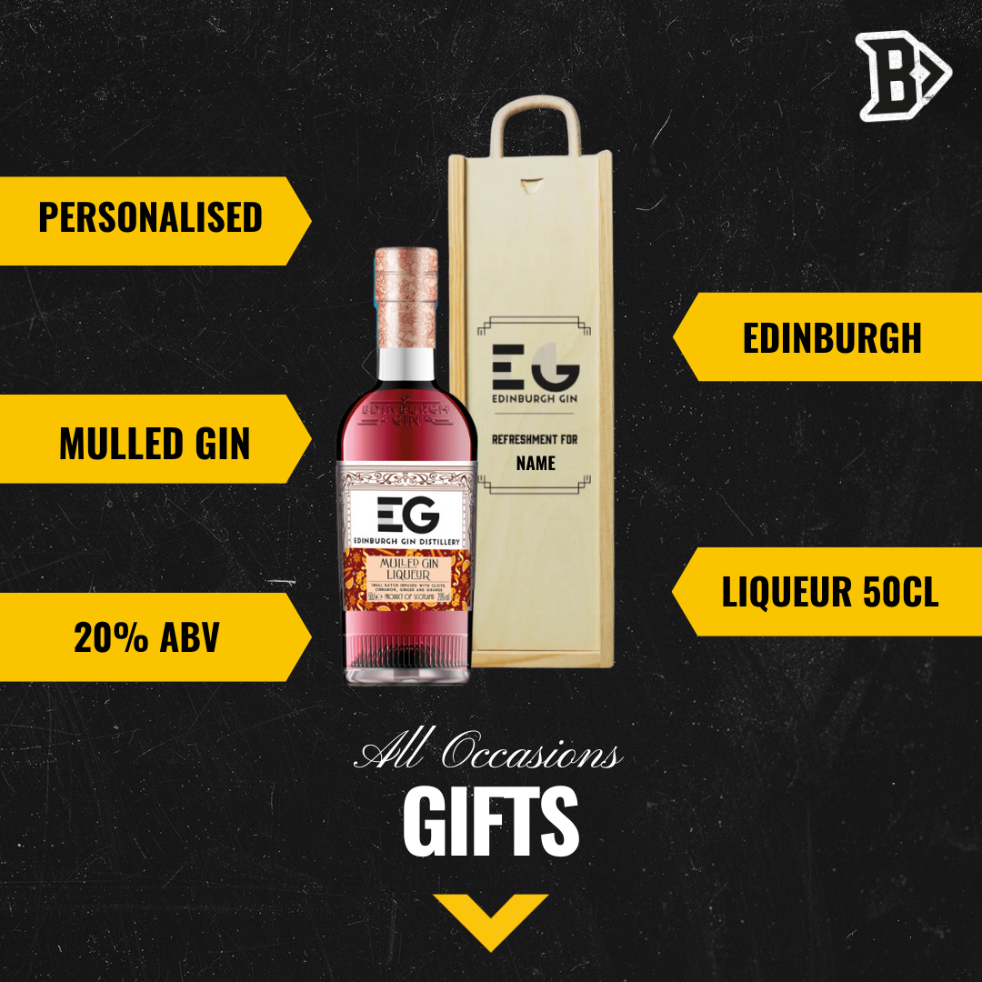 Personalised Edinburgh Mulled Gin Liqueur Gift Set - BEERHUNTER