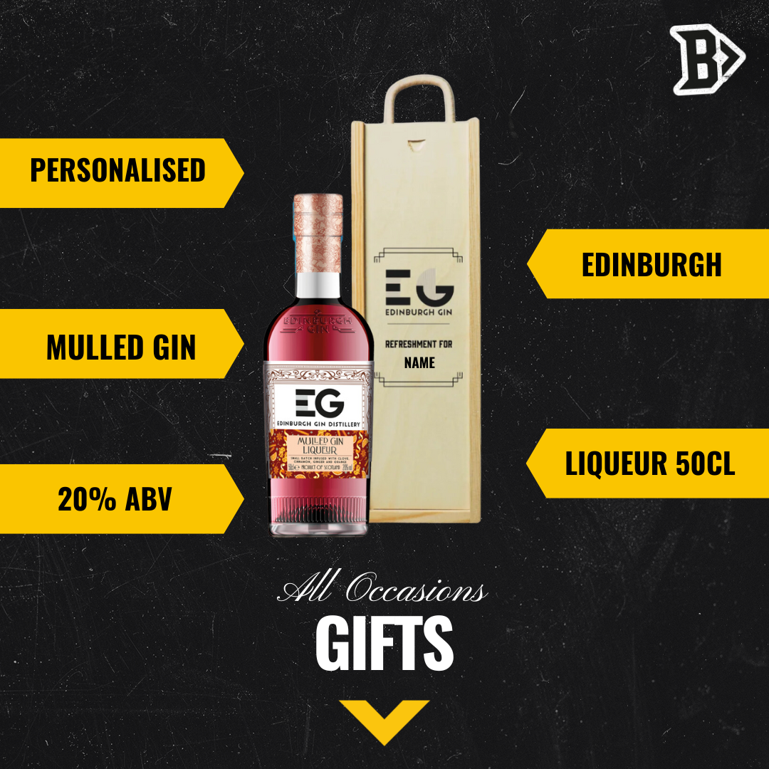 Personalised Edinburgh Mulled Gin Liqueur Gift Set