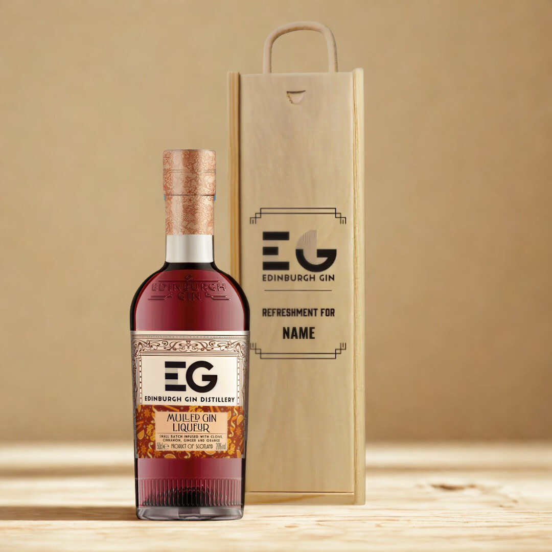 Personalised Edinburgh Mulled Gin Liqueur Gift Set