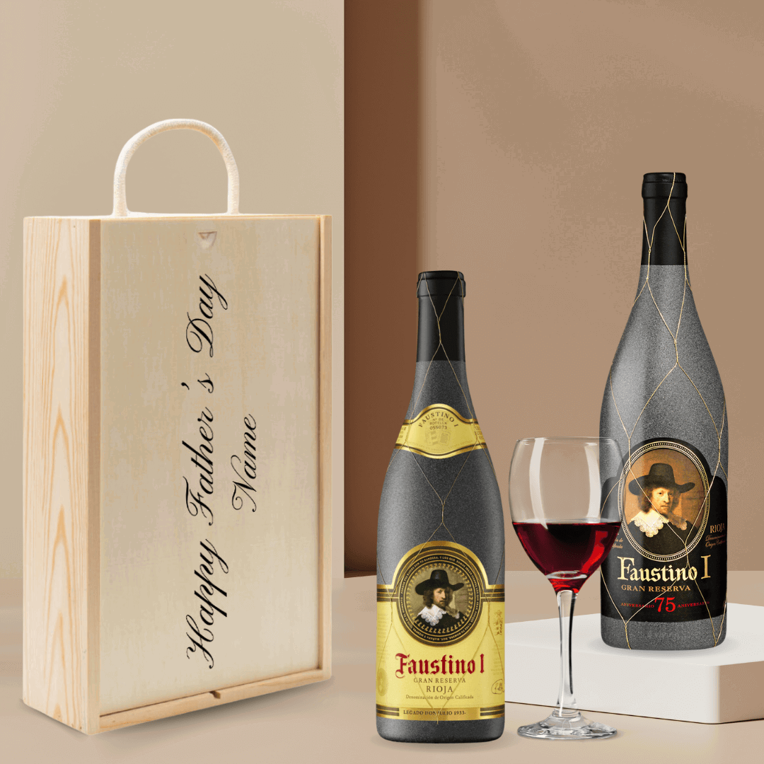 Personalised Faustino Spanish Rioja Red Wine Gift Set - (2 x 75cl) - BEERHUNTER