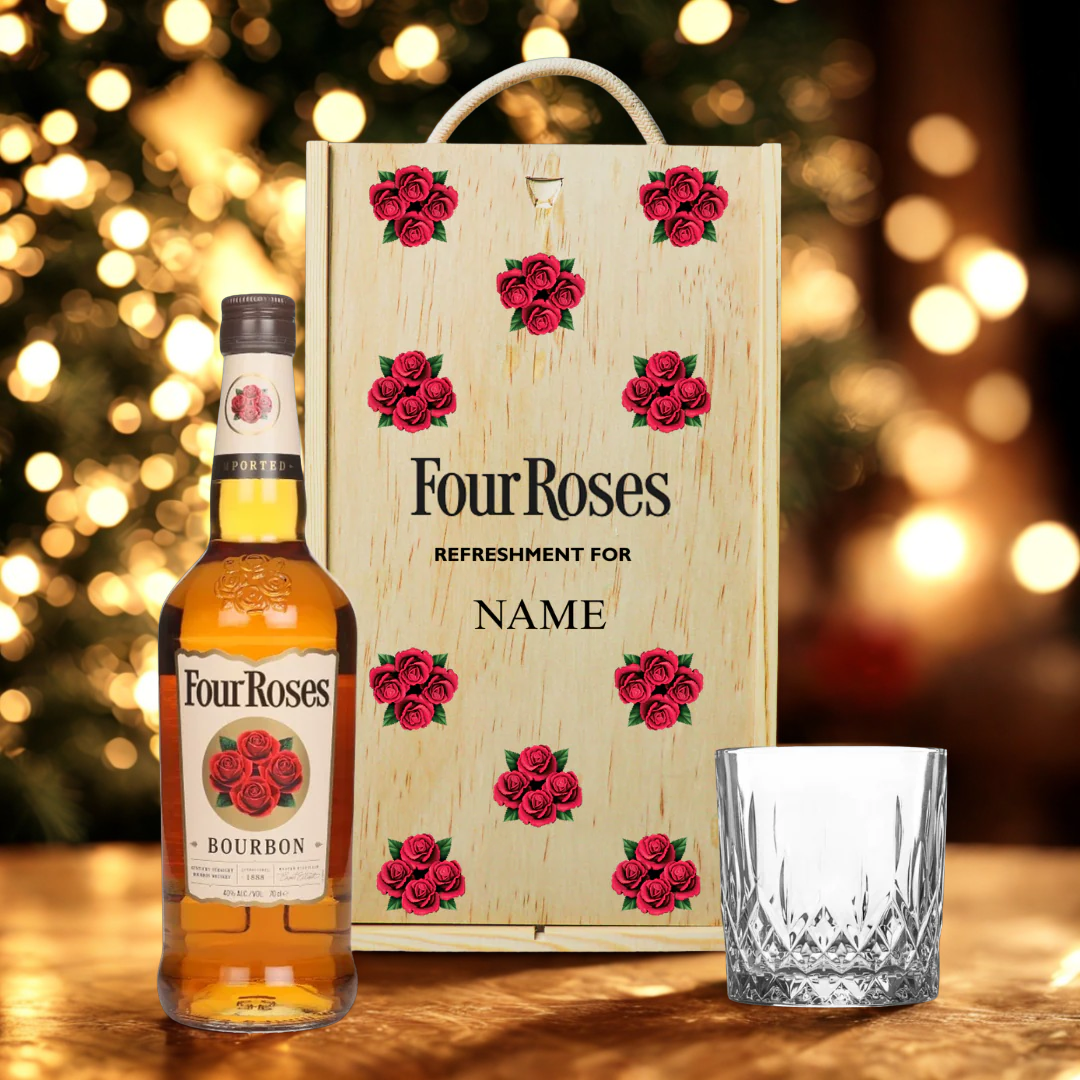 Personalised Four Roses Whiskey Gift Set - 70cl (40% ABV)