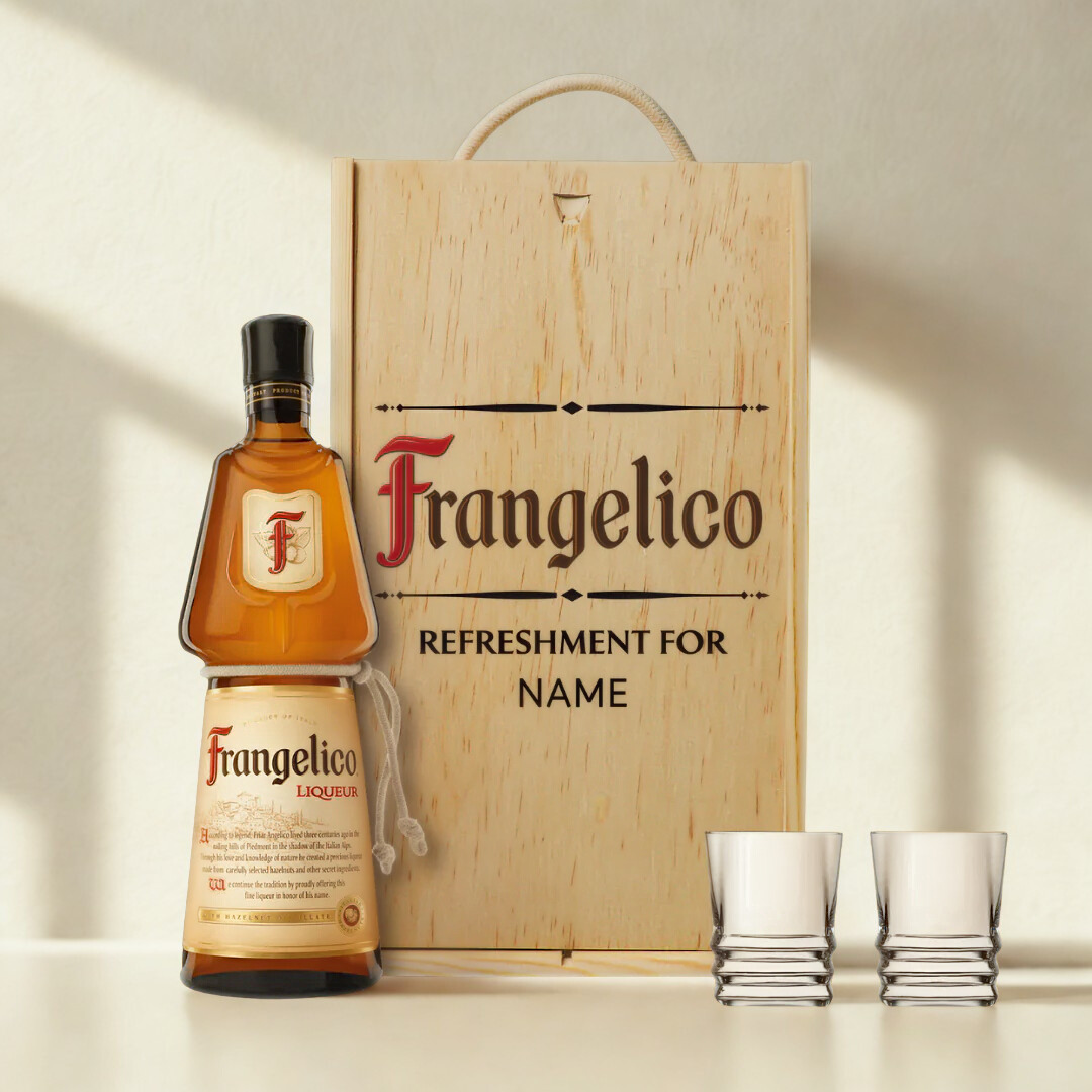 Personalised Frangelico with Shot Glasses Gift Set - 70cl (20% ABV)