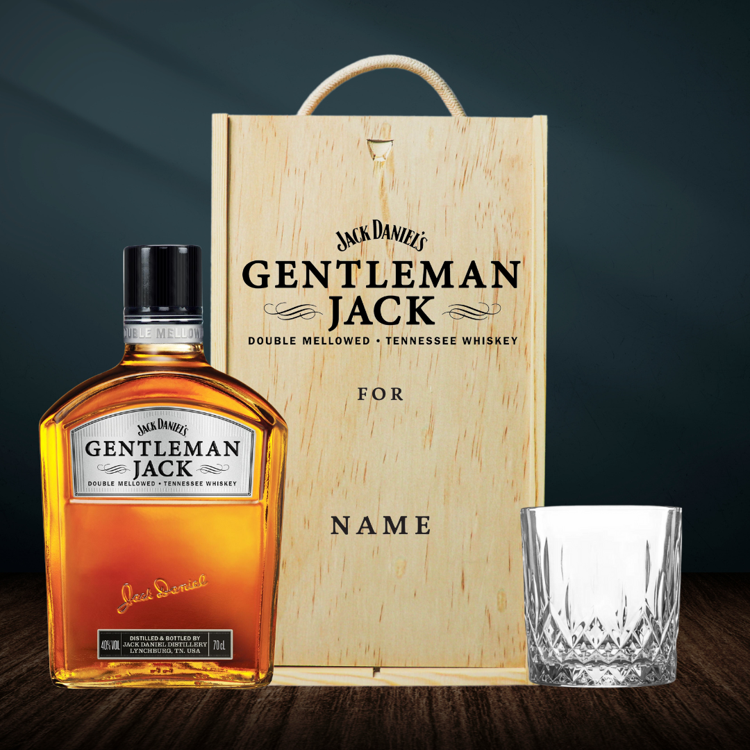 Personalised Gentleman Jack Whisky Gift Set with Glass - 70cl - BEERHUNTER