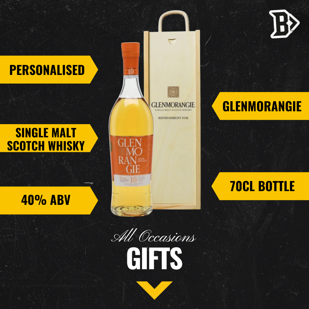 Personalised Glenmorangie Single Scotch Whiskey Gift Set - 40% ABV (70cl) - BEERHUNTER