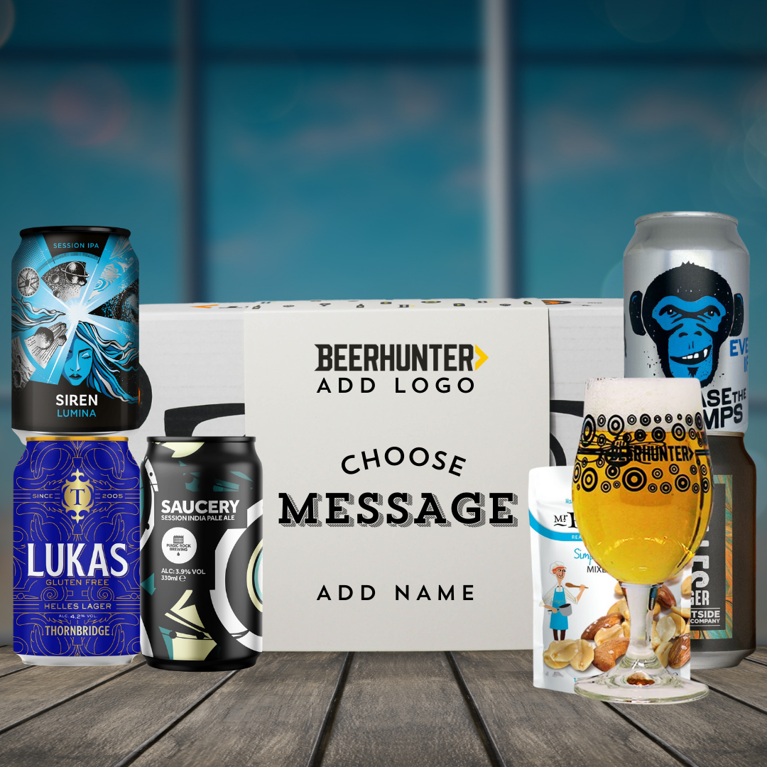 Personalised Gluten Free Corporate Beer Gift Set with Glass (5 x 330ml) - BEERHUNTER