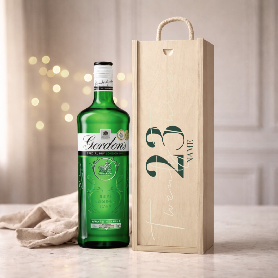 Personalised Birthday Gin Gift Set – 70cl with Personalised Lid