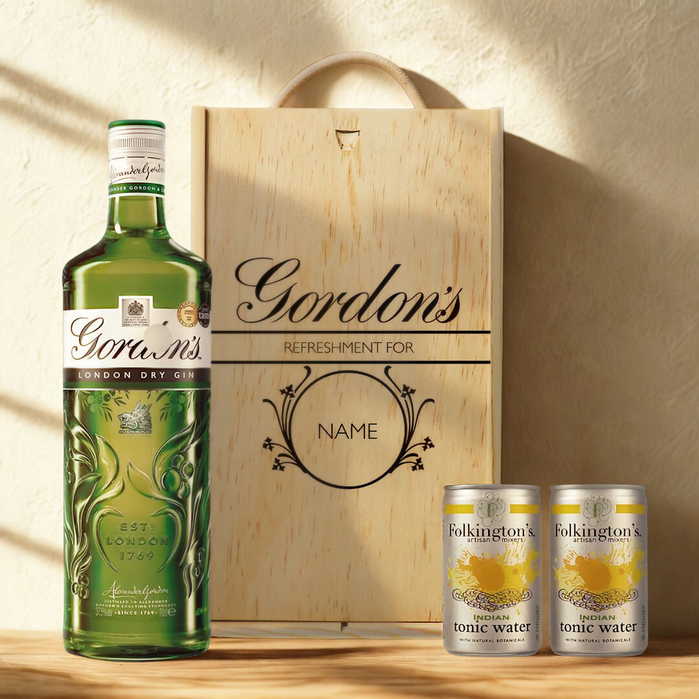 Personalised Gordons London Dry Gin Gift Set (70cl) - BEERHUNTER