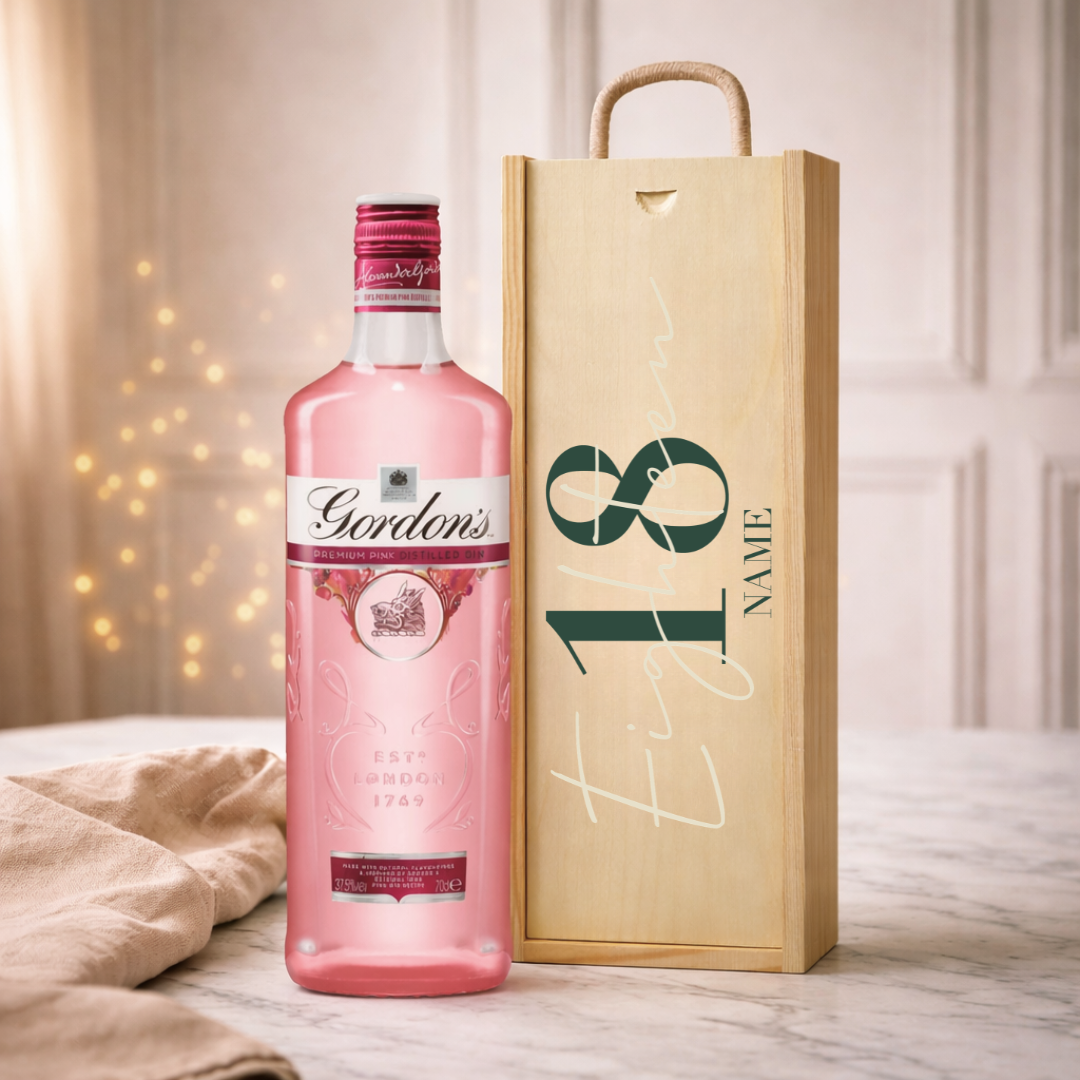 Personalised Happy Birthday Gordon's Pink Gin Gift Box
