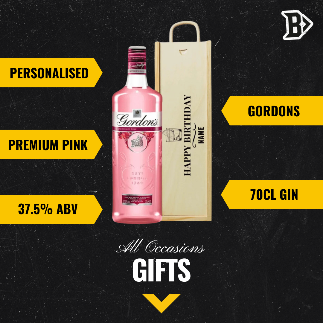 Personalised Happy Birthday Gordon's Pink Gin Gift Box - BEERHUNTER