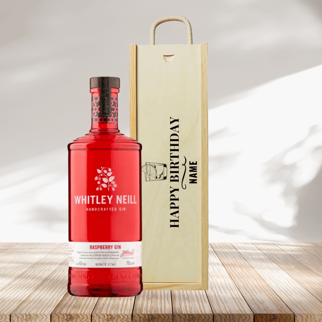 Personalised Happy Birthday Whitley Neill Raspberry Gin Gift Box - BEERHUNTER