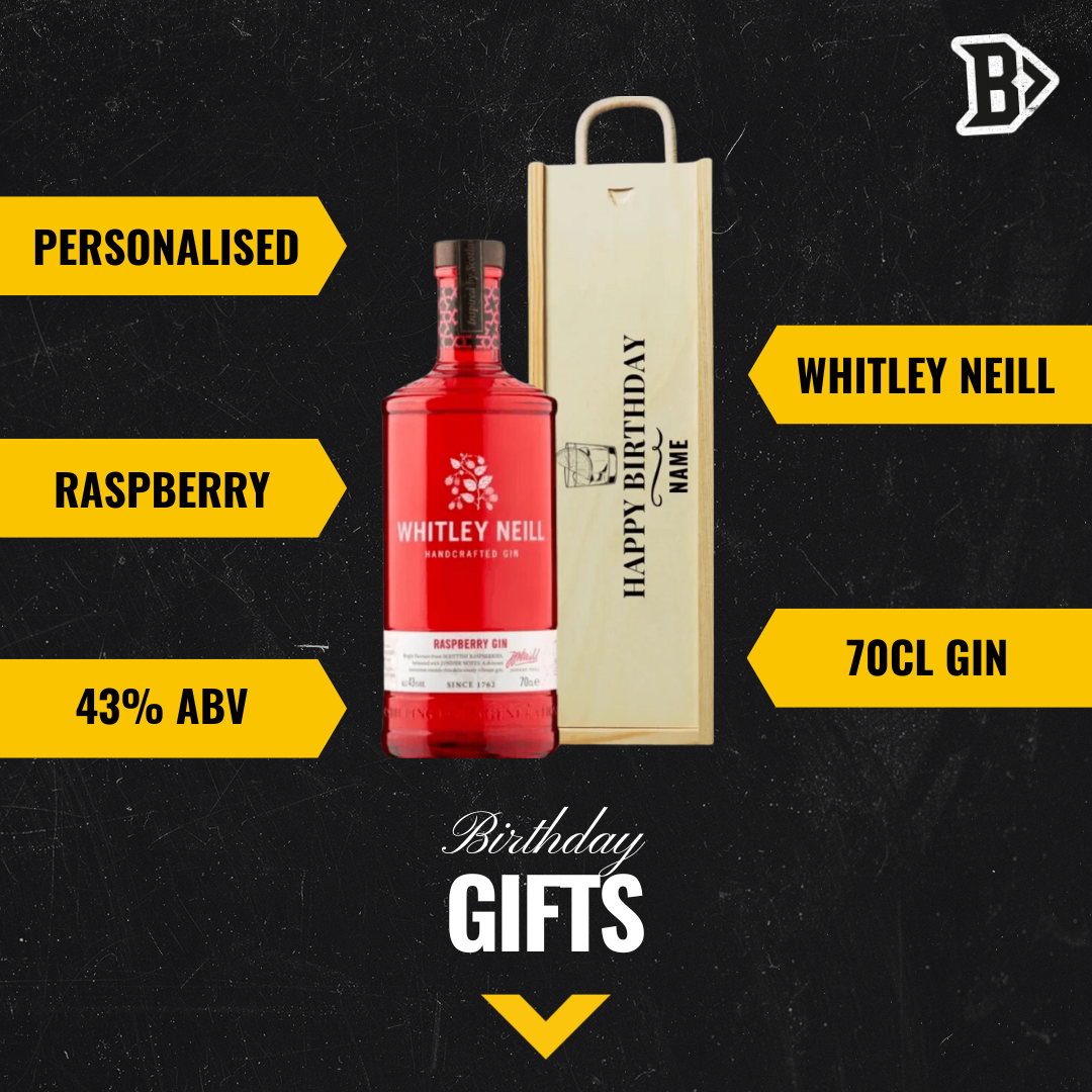 Personalised Happy Birthday Whitley Neill Raspberry Gin Gift Box - BEERHUNTER