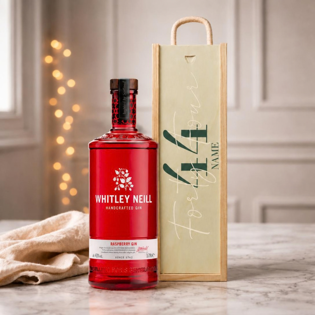 Personalised Happy Birthday Whitley Neill Raspberry Gin Gift Box