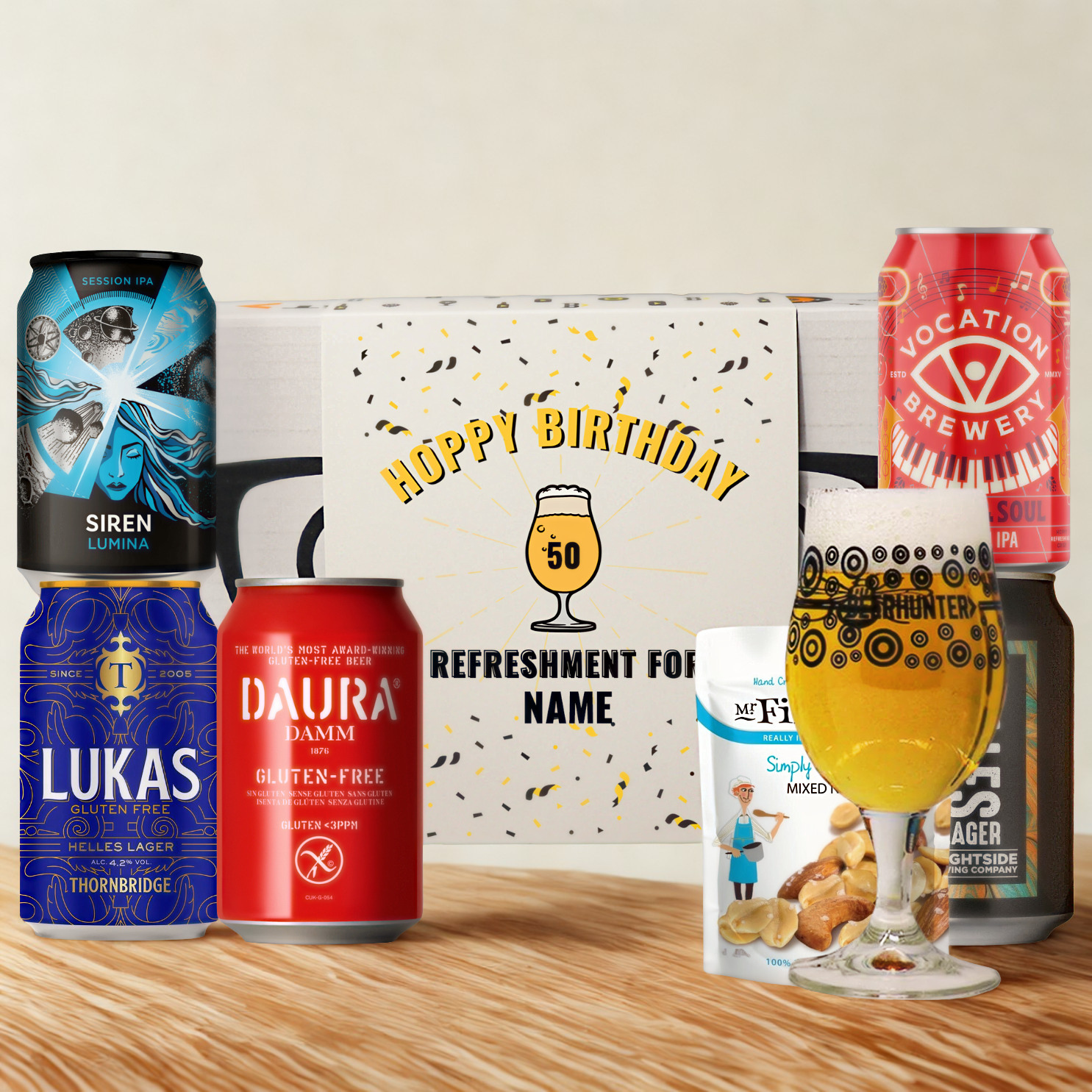 Personalised Hoppy Birthday Gluten Free Beer Gift Set (5 Cans)