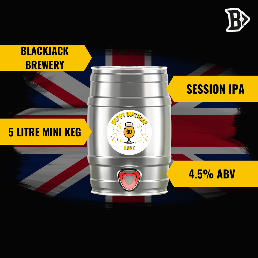 Personalised Hoppy Birthday Limited Edition Session IPA Mini Party Keg - 4.5% ABV (5 Litre) - BEERHUNTER