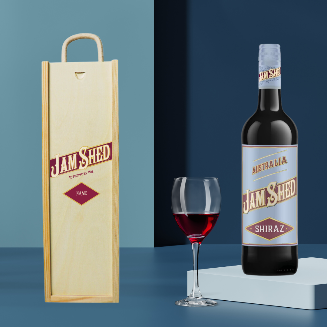 Personalised Jam Shed Shiraz Red Wine Gift Set (75cl) - BEERHUNTER