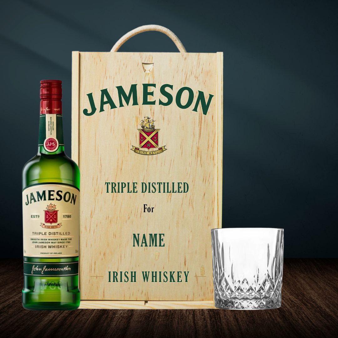 Personalised Jameson Triple Distilled Irish Whiskey Gift Set with Glass - BEERHUNTER