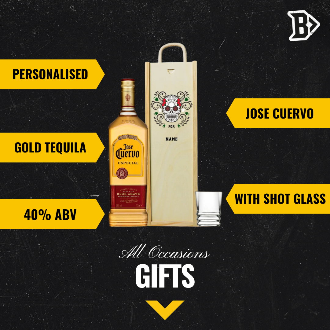 Personalised Jose Cuervo Tequila Gift Set with Shot Glass - BEERHUNTER