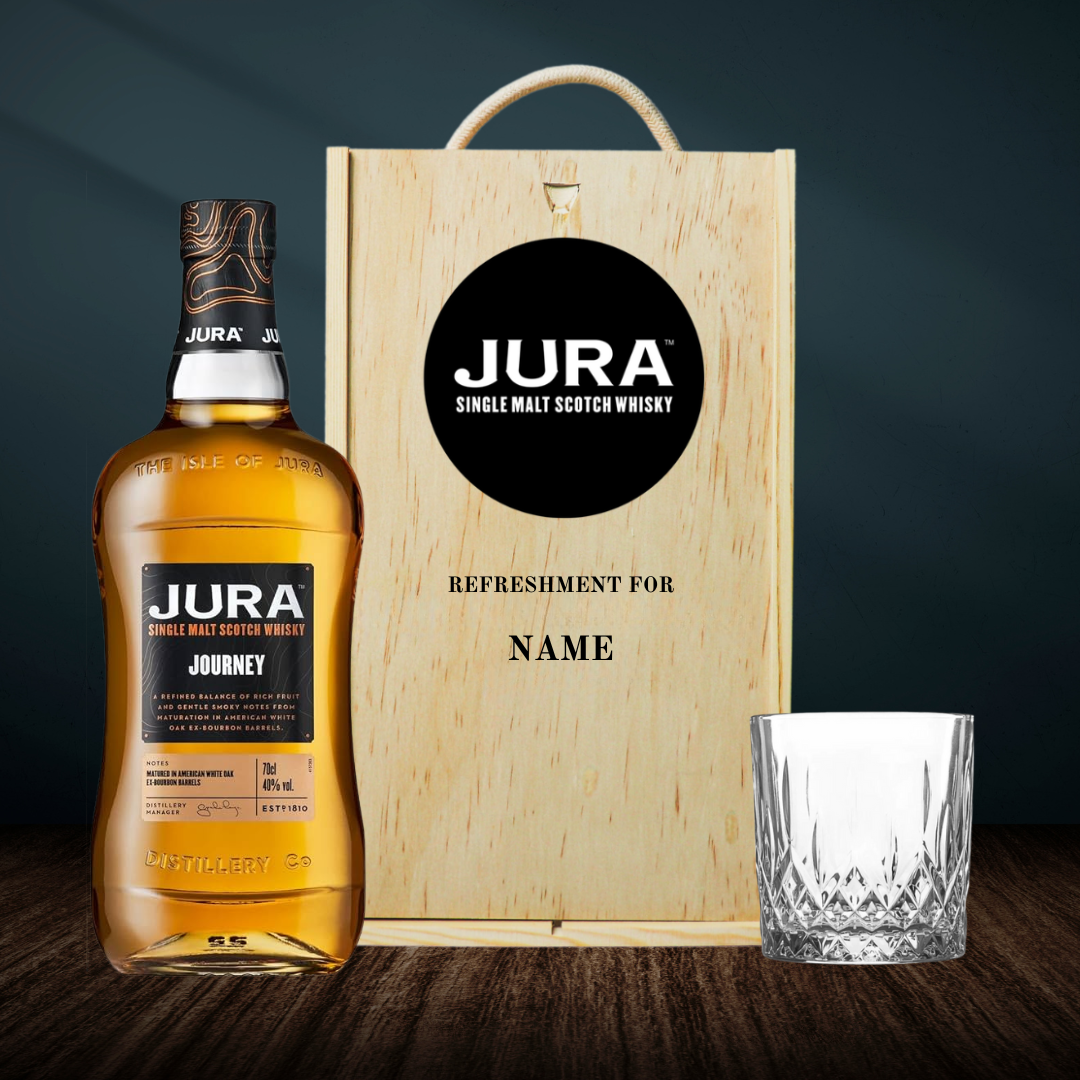 Personalised Jura Single Malt Scotch Whisky Gift Set with Glass - 40% ABV (70cl) - BEERHUNTER