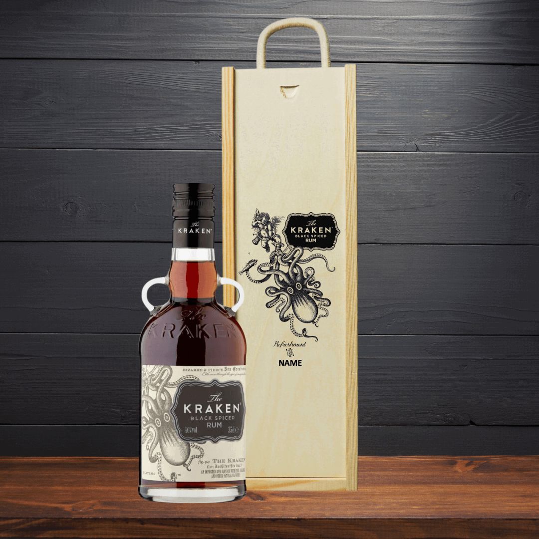 Personalised Kraken Black Spiced Rum Gift Box - 35cl - BEERHUNTER