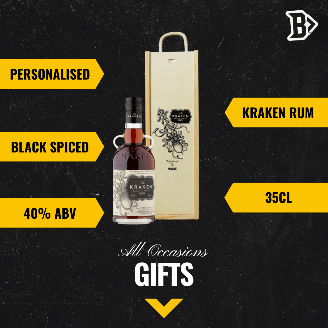 Personalised Kraken Black Spiced Rum Gift Box - 35cl