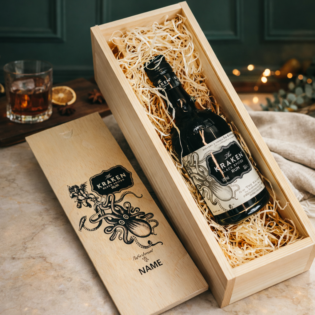 Personalised Kraken Black Spiced Rum Gift Box - (35cl)